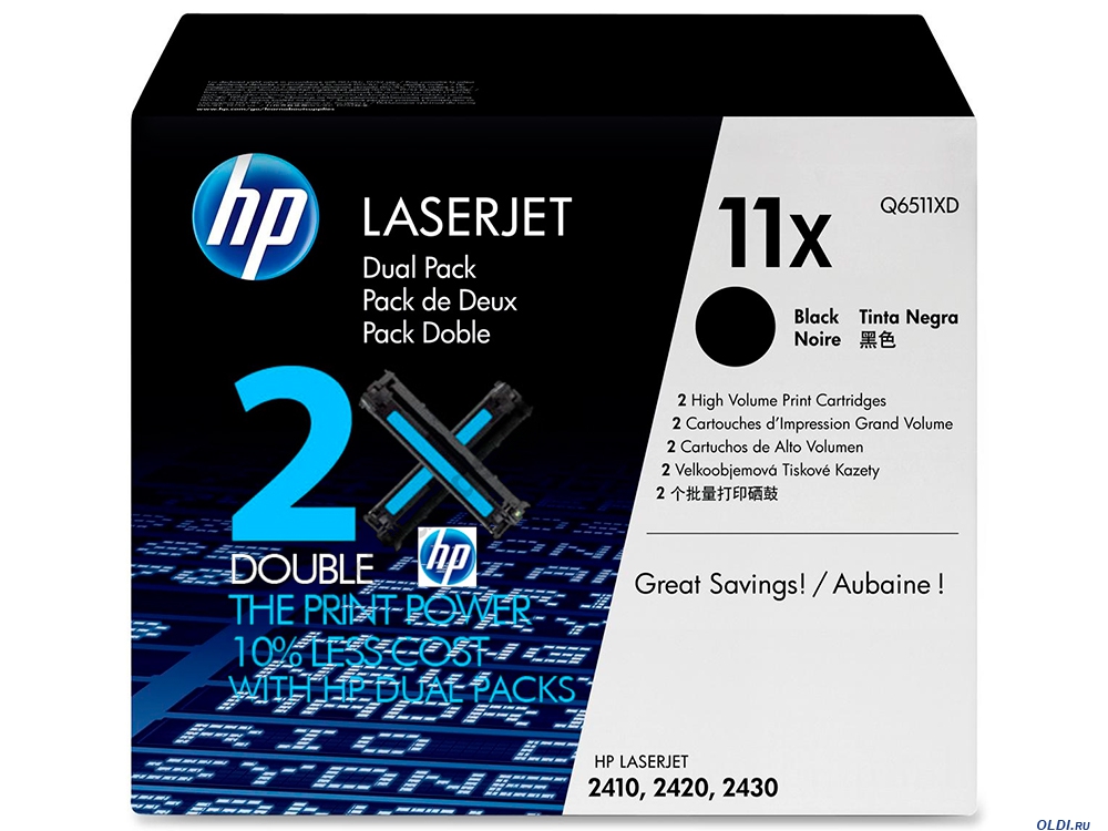 Картридж -тонер  HP Q6511XD for LJ 2410/2420/2430 (12000 pages) double pack Q6511XD