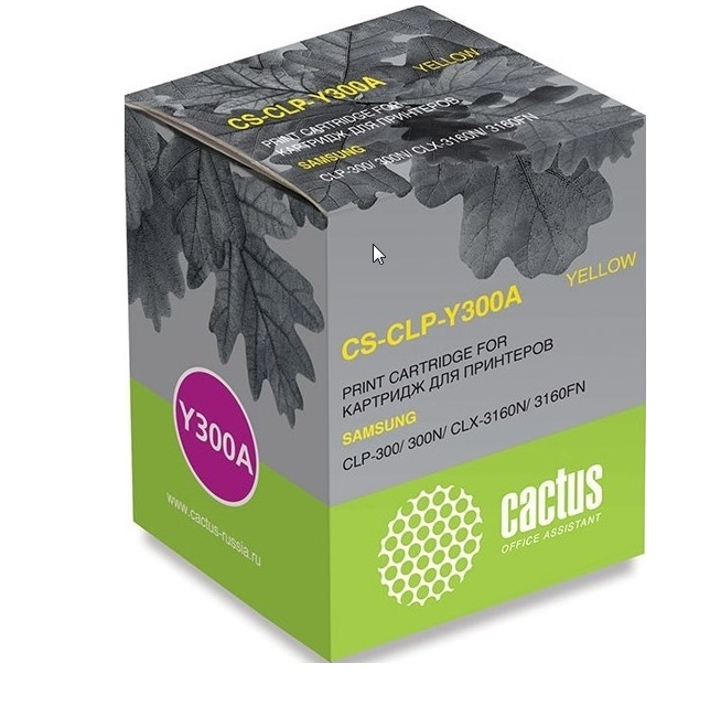 Тонер-картридж Cactus CS-CLP-Y300A желтый для Samsung CLP-300/300N/CLX-3160N/3160FN (1000стр.) CS-CLP-Y300A CS-CLP-Y300A