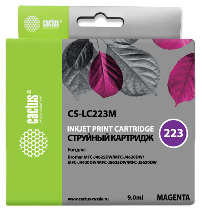 Картридж Cactus струйный CS-LC223M пурпурный для Brother DCP-J4120DW/MFC-J4420DW/J4620DW (550стр.) CS-LC223M CS-LC223M
