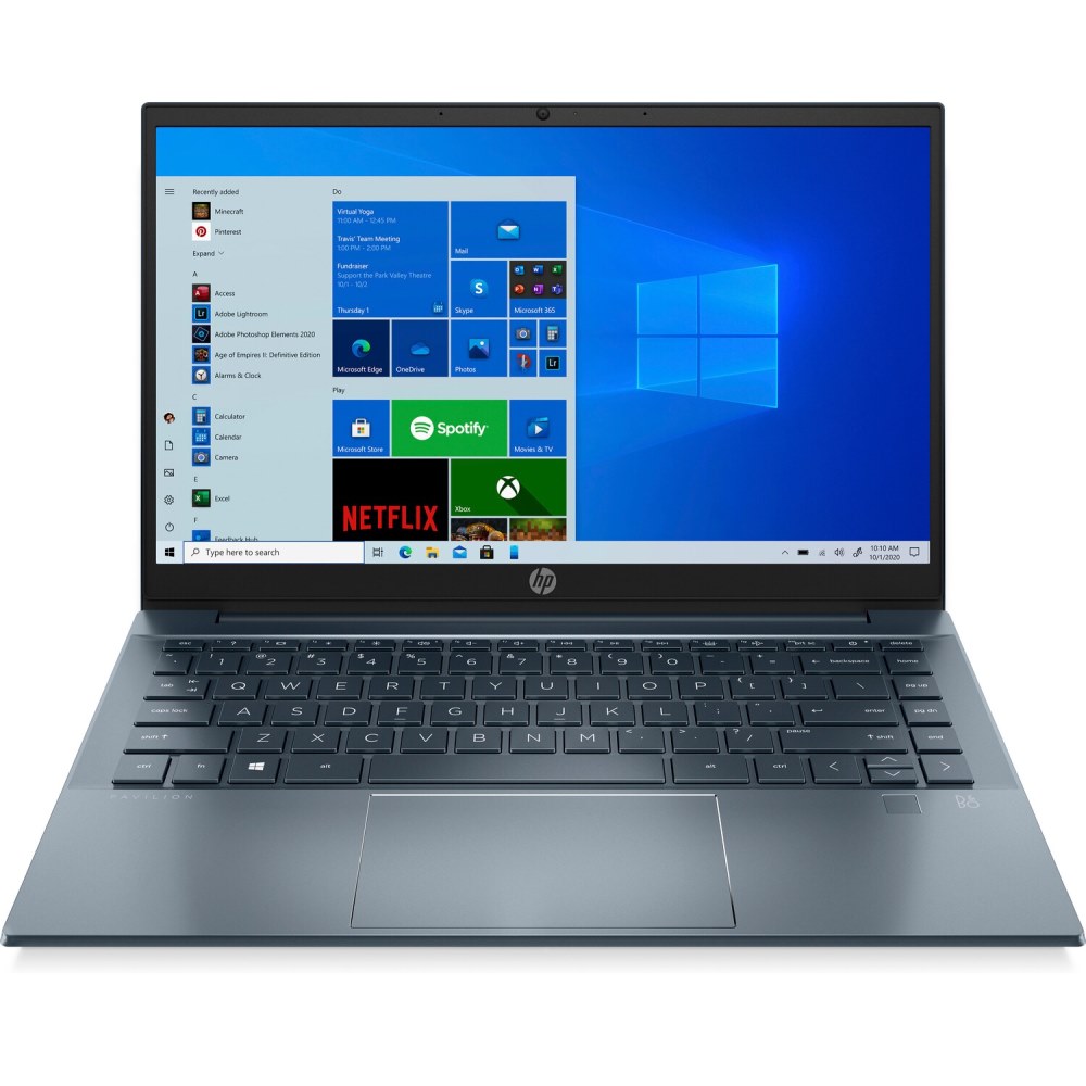 Ноутбук HP Pavilion 14-ec0037ur 14"(1920x1080 IPS)/AMD Ryzen 7 5700U(1.8Ghz)/16384Mb/512PCISSDGb/noDVD/Int:AMD Radeon Integrated Graphics/Cam/BT/WiFi/45WHr/war 1y/Fog Blue /W10 + fingerprint 4E1B1EA 4E1B1EA