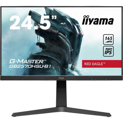 Монитор Iiyama 24.5'' LCD 16:9 1920х1080(FHD) TN, nonGLARE, 400cd/m2, H170°/V160°, 1000:1, 80M:1, 16.7M, 1ms, HDMI, DP, USB-Hub, Height adj, Pivot, Tilt, Speakers, Swivel, 3Y, Black GB2570HSU-B1 GB2570HSU-B1