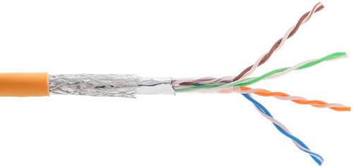 Кабель NIKOLAN SF/UTP 4 пары, Кат.5e (Класс D), тест по ISO/IEC, 100МГц, одножильный, BC (чистая медь), 24AWG (0,51 NKL 9300C-OR NKL 9300C-OR