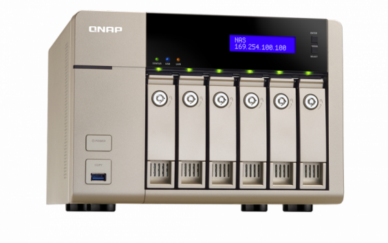 Сетевой RAID-накопитель QNAP 6 отсеков для HDD, HDMI-порт. Четырехъядерный AMD 2,4 ГГц, 8ГБ. TVS-663-8G TVS-663-8G