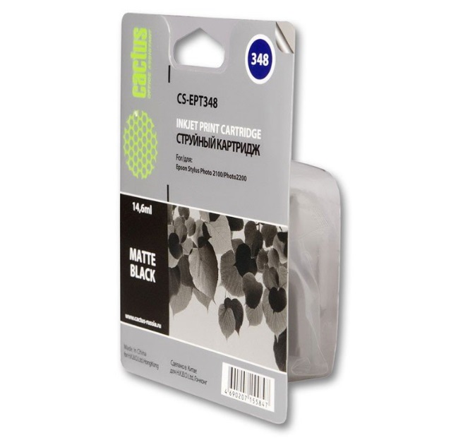 Картридж Cactus струйный CS-EPT348 черный матовый для Epson Stylus Photo 2100 (14.6мл) CS-EPT348 CS-EPT348