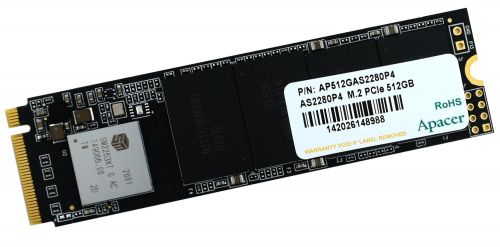 Твердотельный накопитель Apacer M.2 2280 512GB AS2280P4 Client SSD PCIe Gen3x4 with NVMe, 2100/1500, IOPS 210/380K, MTBF 1.5M, 3D TL AP512GAS2280P4 AP512GAS2280P4