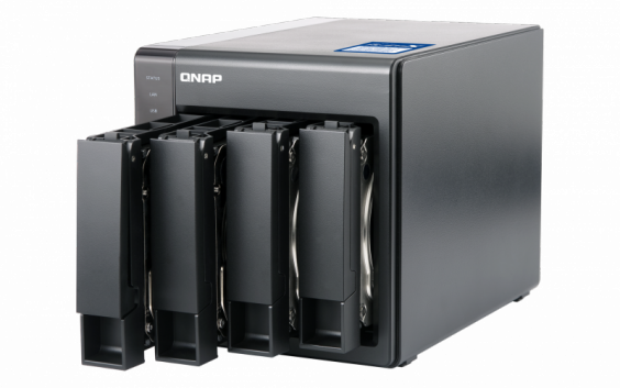 Сетевой RAID-накопитель QNAP 4 отсека для HDD, 10 GbE SFP+, 19", 1 блок питания, ARM Cortex-A15 Annapurna Labs AL-314 1,7 ГГц, 2 ГБ TS-431XU-2G TS-431XU-2G