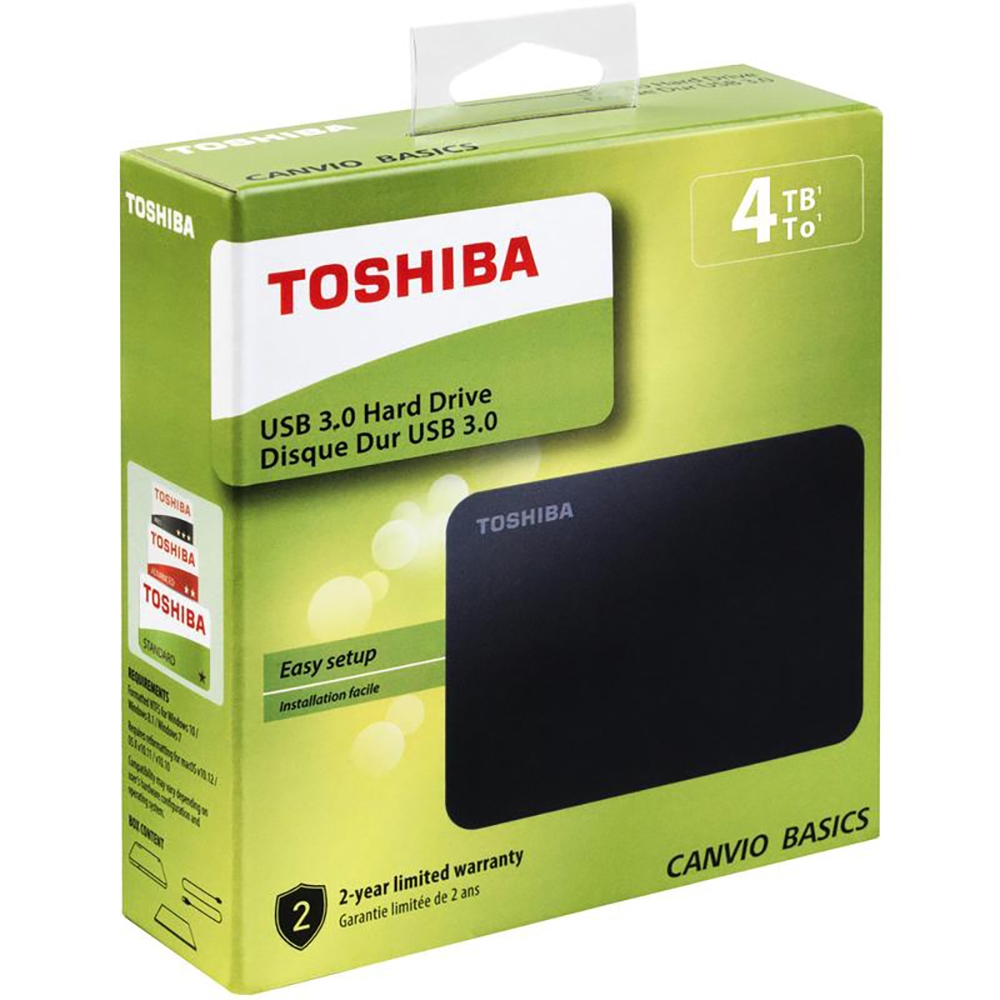 Внешний жёсткий диск Toshiba HDTB440EK3CA 4ТБ,Canvio Basics,2.5",USB 3.0,черный HDTB440EK3CA HDTB440EK3CA