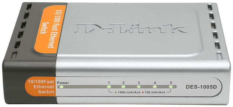 Коммутатор D-Link L2 Unmanaged Switch with 5 10/100Base-TX ports DES-1005D/O2B DES-1005D/O2B