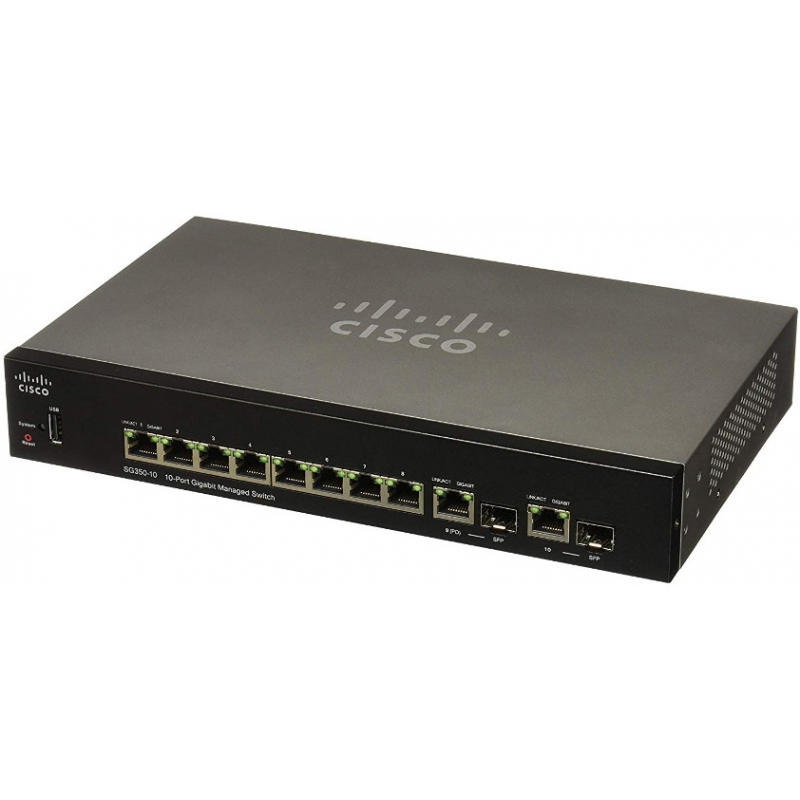 Коммутатор Cisco SG350-10MP 10-port Gigabit POE Managed Switch SG350-10MP-K9-EU SG350-10MP-K9-EU