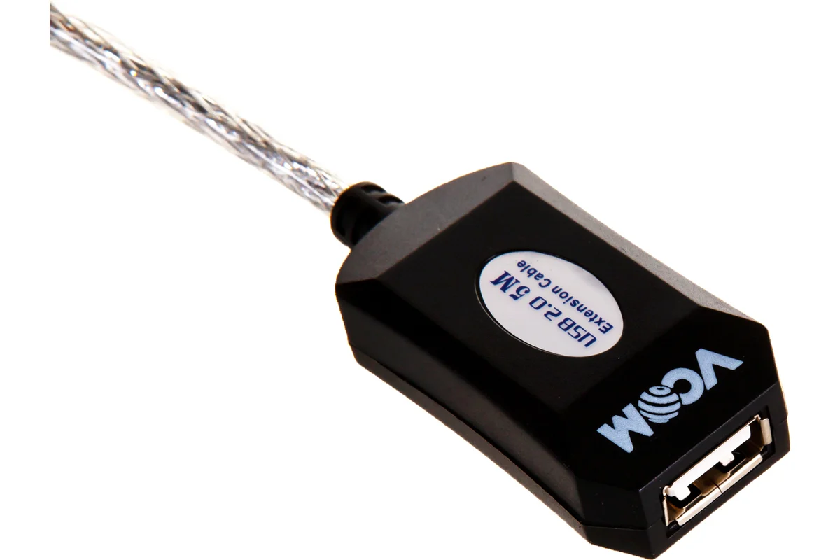 Кабель-адаптер VCOM USB2.0-repeater, удлинительный активный <Am-->Af> 5м (VUS7049-5M) VUS7049-5M