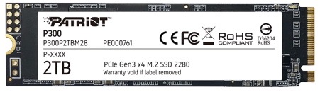 Твердотельный накопитель Patriot PCI-E x4 2Tb P300P2TBM28 P300 M.2 2280 P300P2TBM28 P300P2TBM28