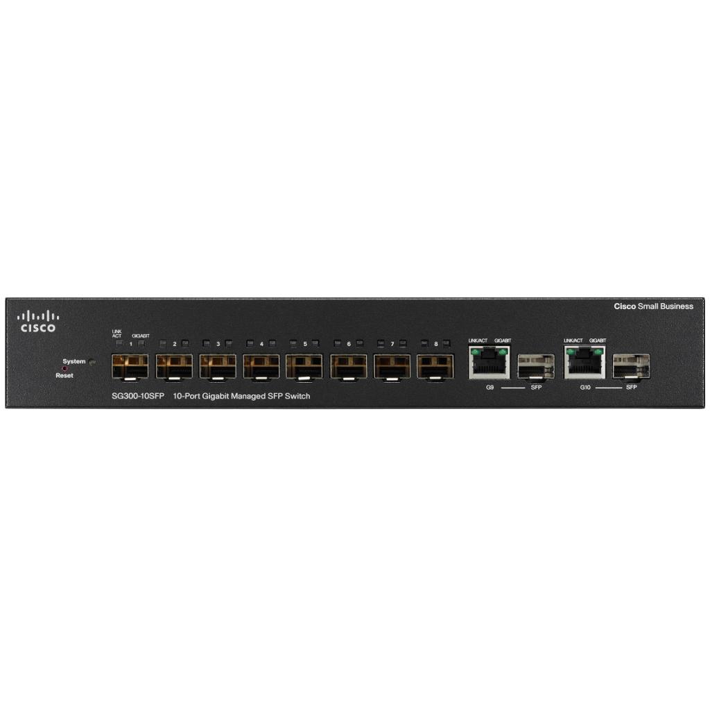 Коммутатор Cisco SB SG300-10SFP-K9-EU 10-port Gigabit Managed SFP Switch (8 SFP + 2 Comb SG300-10SFP-K9-EU SG300-10SFP-K9-EU