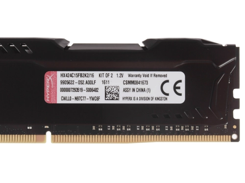 Оперативная память Kingston HyperX FURY DDR4 16GB Kit 2 x 8Gb PC4-19200 2400MHz CL15 HX4 HX424C15FB2K2/16 HX424C15FB2K2/16