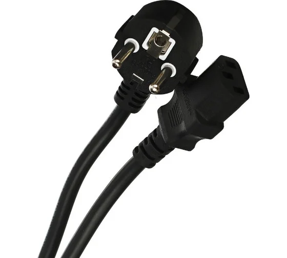 Кабель питания VCOM компьютер --> розетка 220V ( угловая Евровилка) <VDE> 3G*1.5mm2, 1,8м CE021-CU1.5-1.8M CE021-CU1.5-1.8M