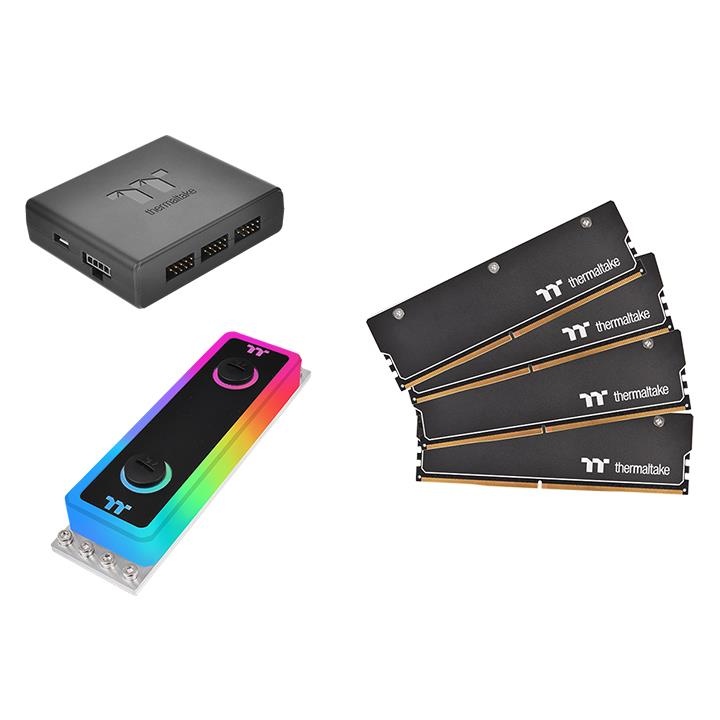 Модуль памяти Thermaltake 32GB DDR4 3600 DIMM WaterRam RGB Liquid Cooling Gaming Memory Non-ECC, CL18, 1.35V, 4xHeat Shield, 1xMemory Water Block, 1xController, XMP 2.0, Kit (4x8GB), RTL (522496) CL-W262-CA00SW-A CL-W262-CA00SW-A