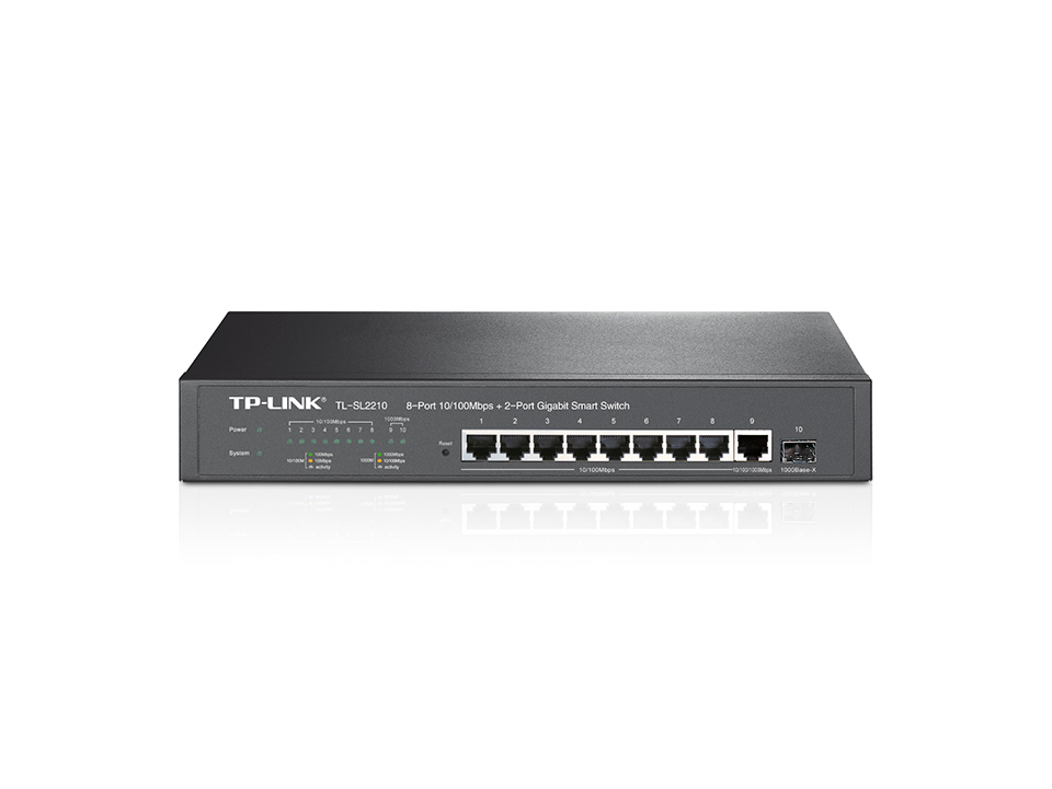 Коммутатор TP-Link Web-smart, 810/100, 1*10/100/1000, 1*SFP, VLAN на базе тэга TL-SL2210 TL-SL2210
