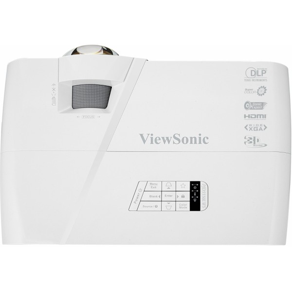 Проектор ViewSonic PJD5353LS DLP, XGA 1024x768, 3000Lm, 22000:1, 2*VGA, HDMI, mini-USB, 2W speaker, Short-throw, Lamp life 10000h, Noise 27dB (Eco), 2.2кг, White (PJD5353LS) PJD5353LS