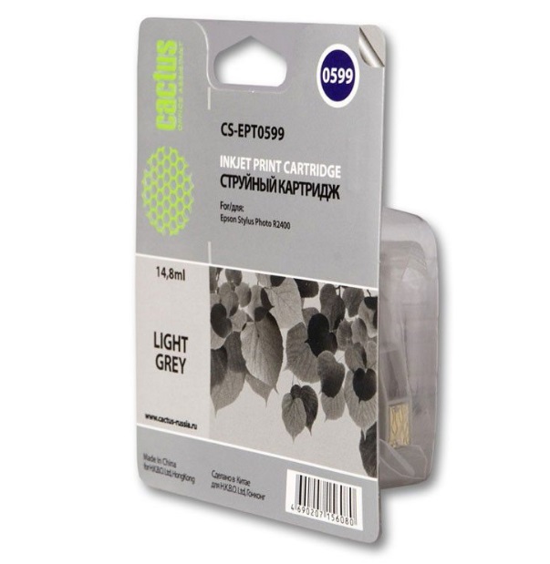 Картридж Cactus струйный CS-EPT0599 светло-серый для Epson Stylus Photo R2400 (14.8мл) CS-EPT0599 CS-EPT0599