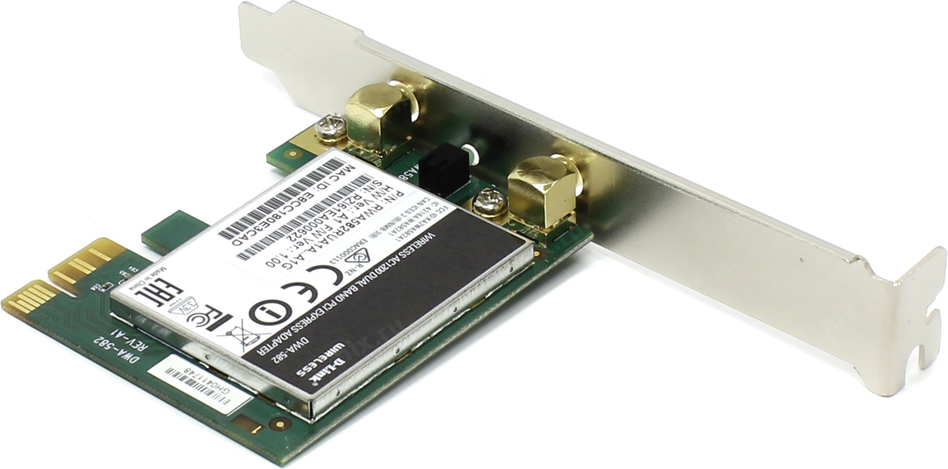 Адапер D-Link Wireless AC1200 Dual-band PCI Express Adapter DWA-582/RU/B1A DWA-582/RU/B1A