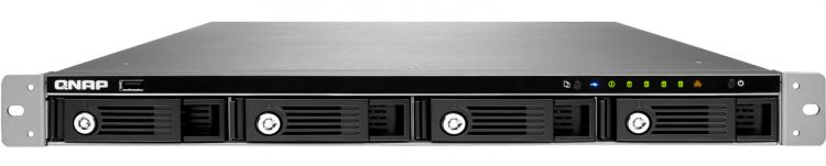 Сетевой RAID-накопитель QNAP 4 отсека для HDD, 19" с двумя блоками питания. Двухъядерный Intel Core i3-4150 3,5 ГГц, 4 ГБ. TVS-471U-RP-i3-4G TVS-471U-RP-i3-4G