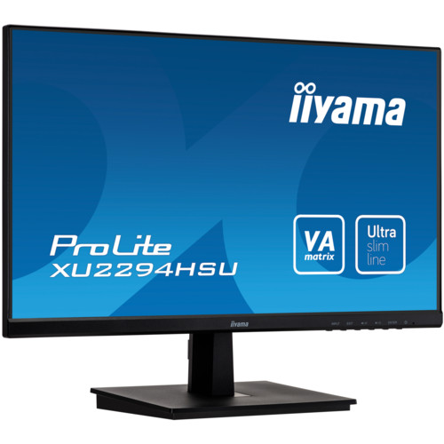 Монитор IIYAMA 21,5" ProLite 1920x1080 75Гц VA LED 16:9 4ms VGA HDMI DP 2*USB2.0 80M:1 3000:1 178/178 250cd Tilt Speakers Black XU2294HSU-B1 XU2294HSU-B1