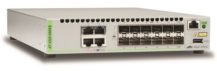 Коммутатор Allied Telesis Allied telesis 12x SFP+, 4x 10/100/1000/10G-T, Intelligent Switch, STK, EU Power Cord AT-XS916MXS-50 AT-XS916MXS-50