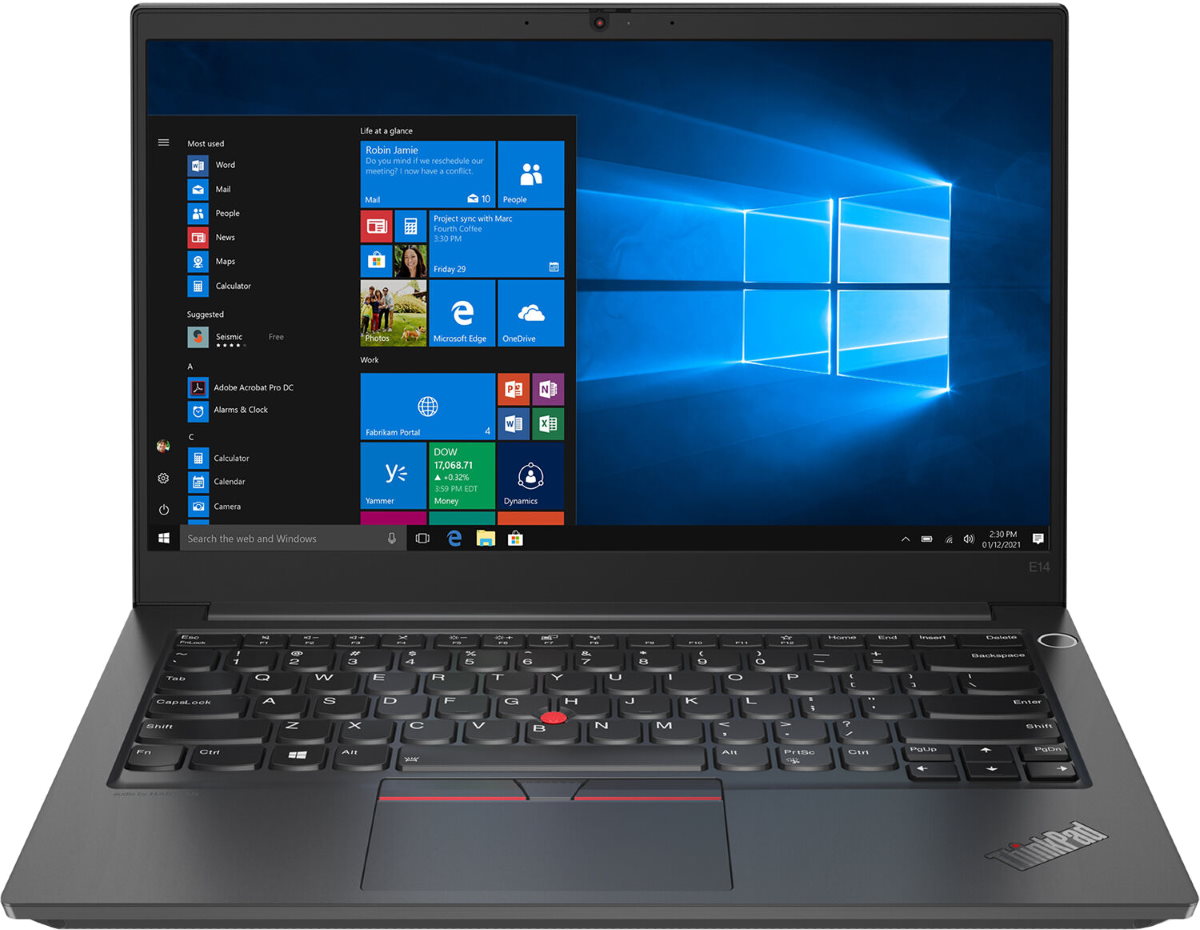 Ноутбук Lenovo ThinkPad E14 G3 AMD 14" FHD (1920x1080) IPS AG 300N, Ryzen 7 5700U 1.8G, 8GB DDR4 3200, 256GB SSD M.2, AMD Radeon Graphics, WiFi 6, BT, FPR, IR Cam, 3cell 57Wh, 65W USB-C, Win 10 Pro, 1Y CI 20Y7003TRT 20Y7003TRT