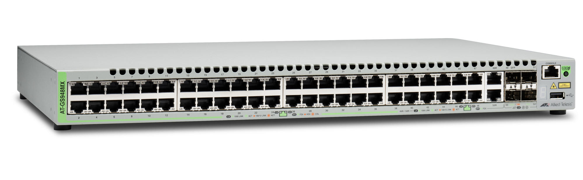 Коммутатор Allied Telesis Gigabit Ethernet Managed with 48 10/100/1000T ports, 2 SFP/combo, 2 SFP/SFP+ uplink slots AT-GS948MX-50 AT-GS948MX-50