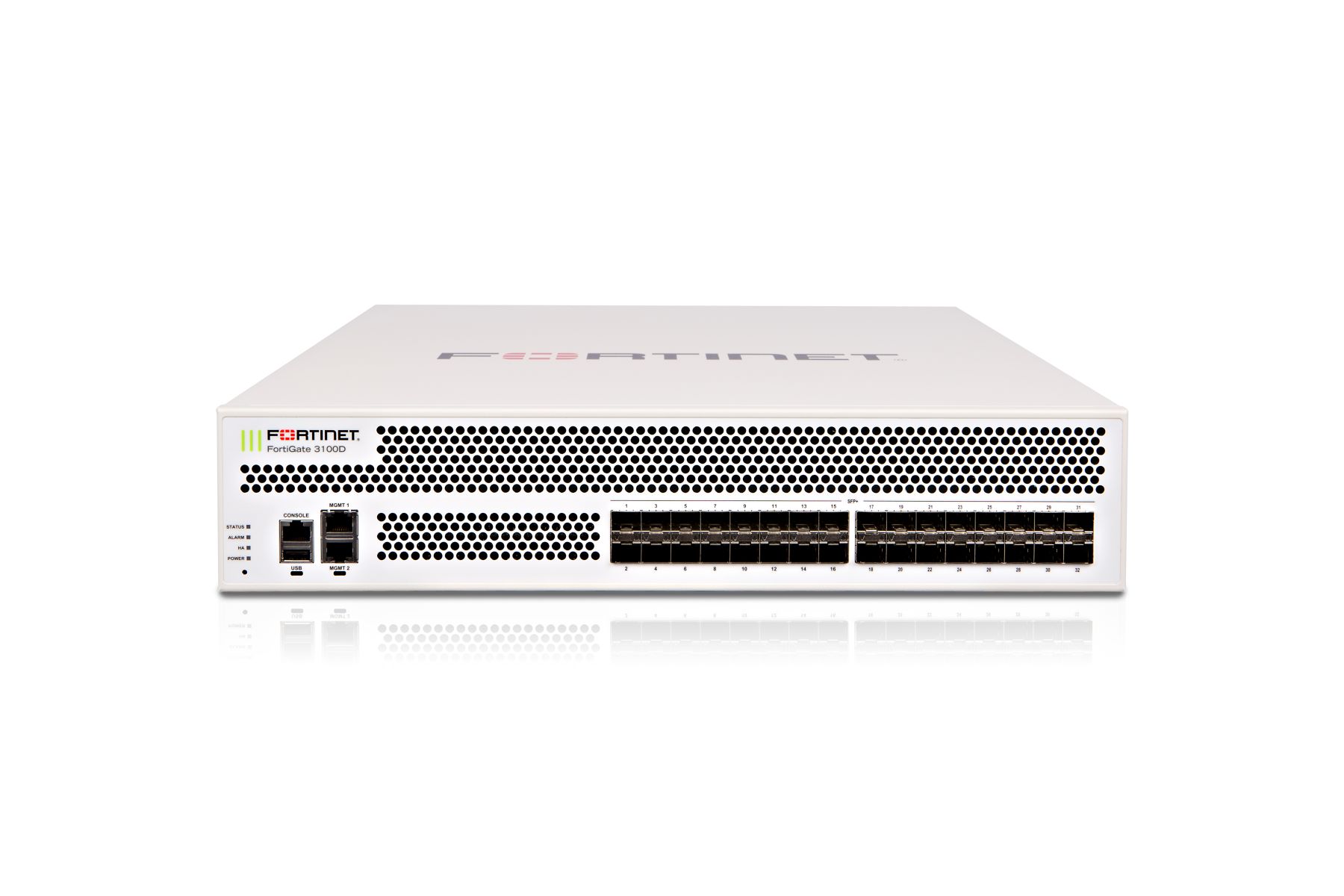 Межсетевой экран Fortinet FortiGate-3100D-DC 32 SFP+ 10-Gig ports (2 SFP+ SR-type transceivers included)1x480GB SSD internal storage, and dual DC power supplies FG-3100D-DC FG-3100D-DC