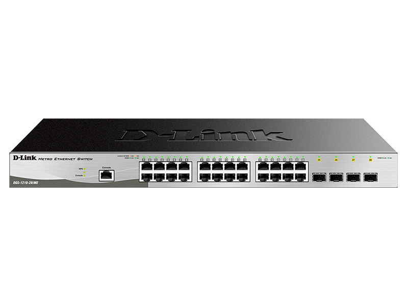 Коммутатор D-Link L2 Managed Switch with 24 10/100/1000Base-T ports and 4 1000Base-X SFP ports.RPS Support DGS-1210-28/ME/B1A DGS-1210-28/ME/B1A