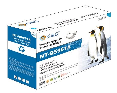 Тонер-картридж G&G голубой для НР Color LaserJet 4700 (10000стр) NT-Q5951A NT-Q5951A