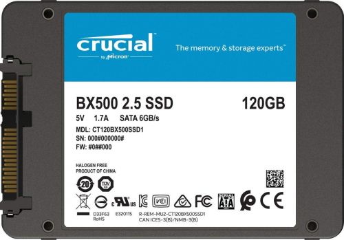 Твердотельный накопитель Crucial BX500 Crucial BX500 120GB,SATA3 CT120BX500SSD1 CT120BX500SSD1
