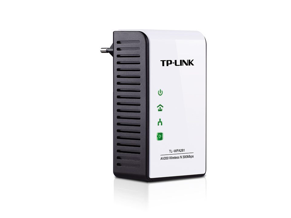 Адаптер TP-Link 300n, 200 Мбит/с Powerline, поддержка нескольких потоков IPTV TL-WPA281 TL-WPA281