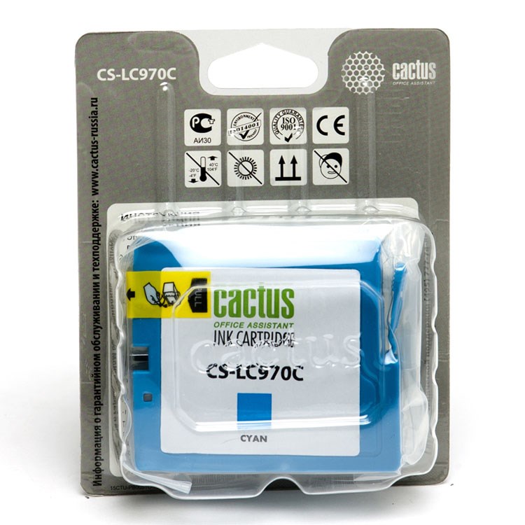 Картридж Cactus струйный CS-LC970C голубой для Brother DCP-135C/150C/MFC-235C/260C (20мл) CS-LC970C CS-LC970C