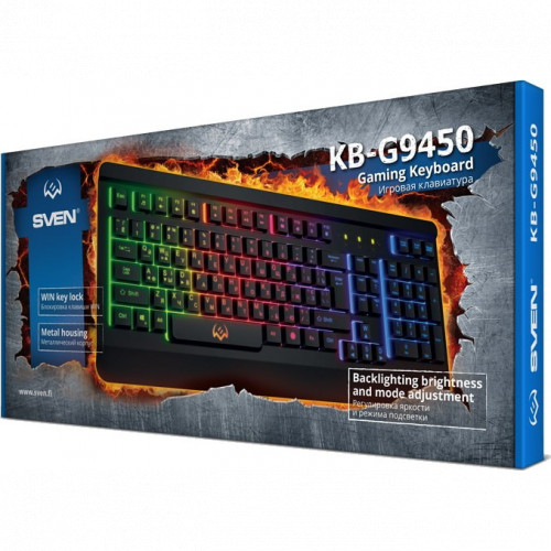 Игровая клавиатура Sven KB-G9450 (104кл., мет. корпус, 12 Fn функций, подсветка) SV-019129 SV-019129