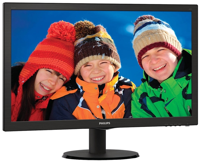Монитор Philips 23.6" Black VA, 1920x1080, 8ms, 250 cd/m2, 3000:1 (DCR 10M:1), D-Sub, DVI, HDMI, vesa 243V5QHSBA/00(01) 243V5QHSBA/00(01)