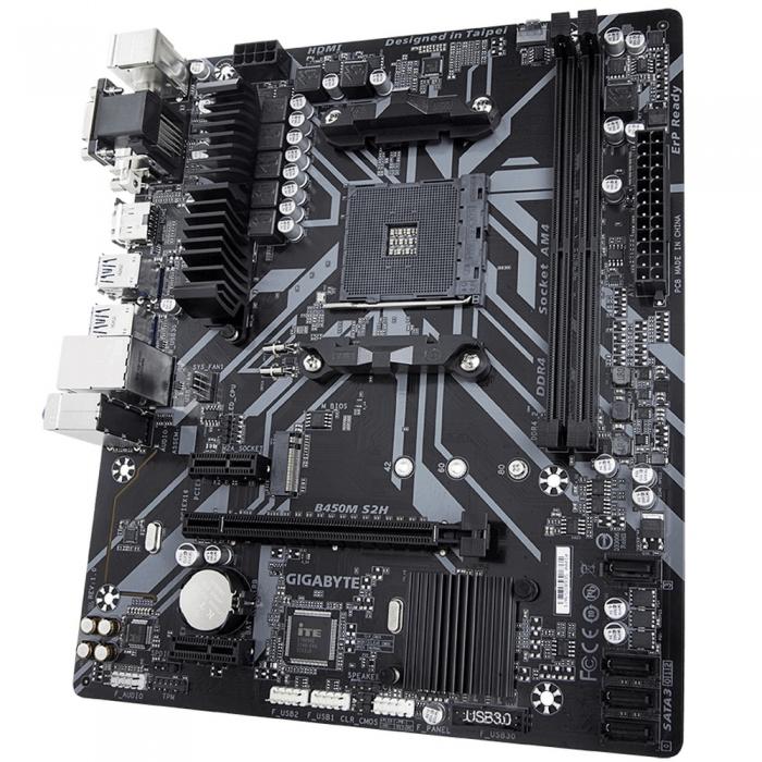 Материнская плата Gigabyte B450M S2H, Socket AM4, AMD B450, 2xDDR4-2933, D-SUB+DVI-D+HDMI, 1xPCI-Ex16, 2xPCI-Ex1, 4xSATA3(RAID 0/1/10), 1xM.2, 8 Ch Audio, GLan, (2+4)xUSB2.0, (4+2)xUSB3.1, 2xPS/2, mATX, OEM B450M S2H oem B450M S2H oem