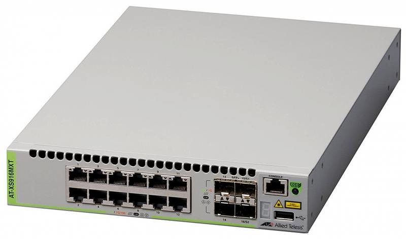 Коммутатор Allied Telesis Allied telesis 12x 10/100/1000/10G-T, 4x SFP+, Intelligent Switch, STK, EU Power Cord AT-XS916MXT-50 AT-XS916MXT-50