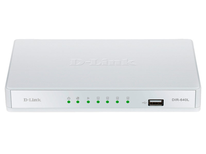 Маршрутизатор D-Link Wireless Cloud N300 VPN Router with 1 10/100Base-TX WAN port, 4 10/100Base-TX LAN ports and 1 USB port DIR-640L/A2A DIR-640L/A2A