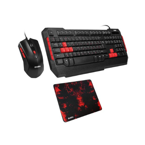 Игровой набор клавиатура+мышь+коврик Sven GS-9000 (114кл.+6кл, 8 смен. кл.) SV-018863 SV-018863