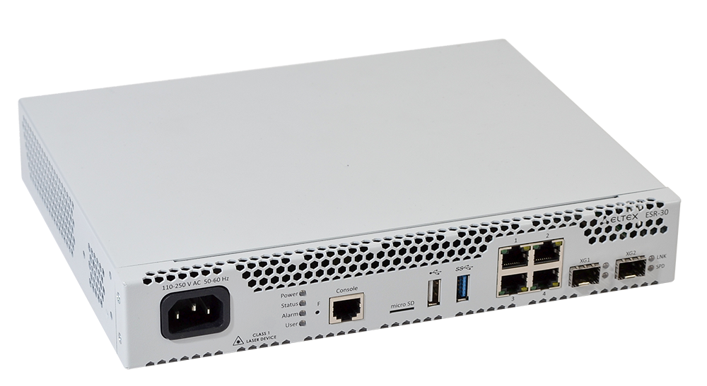 Маршрутизатор Eltex  ESR-30, 4x10/100/1000BASE-T, 2x10GBASE-R SFP+, 1xConsole (RJ-45), 1xUSB 2.0, 1xUSB 3.0, 1 слот для micro-SD карт, 4 Гб RAM, 8 Гб  ESR-30 #5