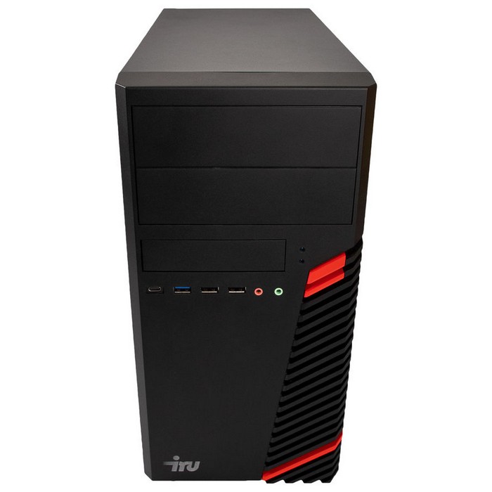 Персональный компьютер iRU Office 510H4SM MT i3 10105 (3.7) 8Gb 1Tb SSD240Gb UHDG 630 Free DOS GbitEth 400W черный 1680974 1680974