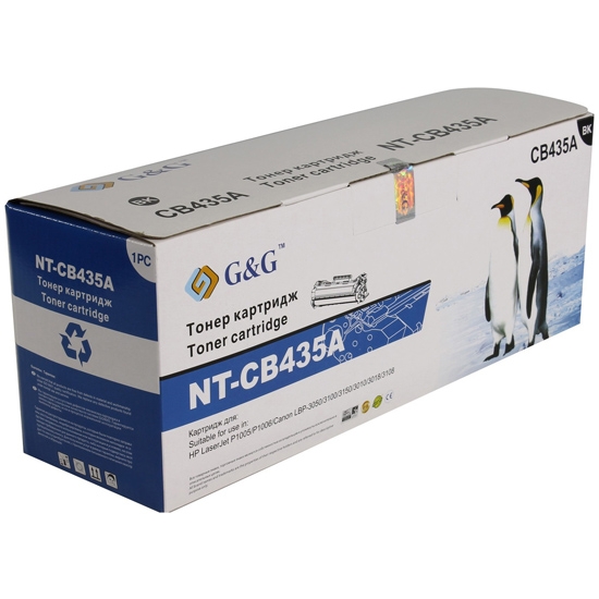 Тонер-картридж G&G для HP LaserJet P1005/1006 Canon LBP-3010/3100/3050/3150/3018 1500 стр NT-CB435A NT-CB435A