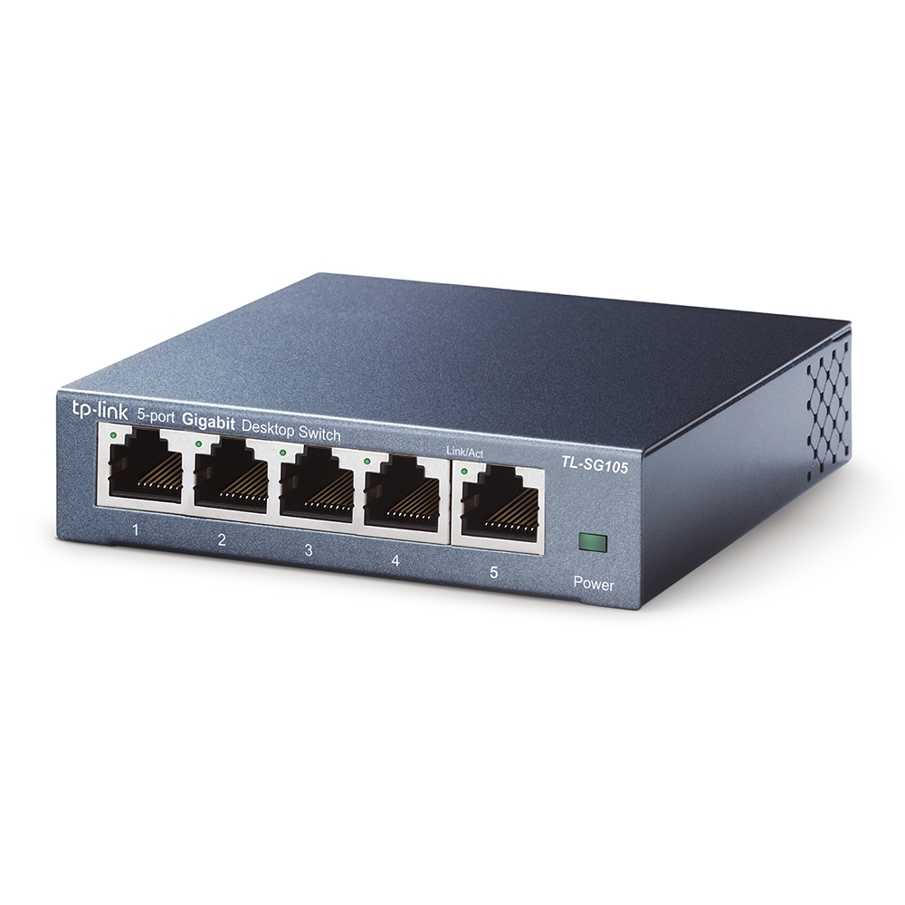 Коммутатор TP-Link 5-port Desktop Gigabit Switch, 5 10/100/1000M RJ45 ports, metal case TL-SG105 TL-SG105