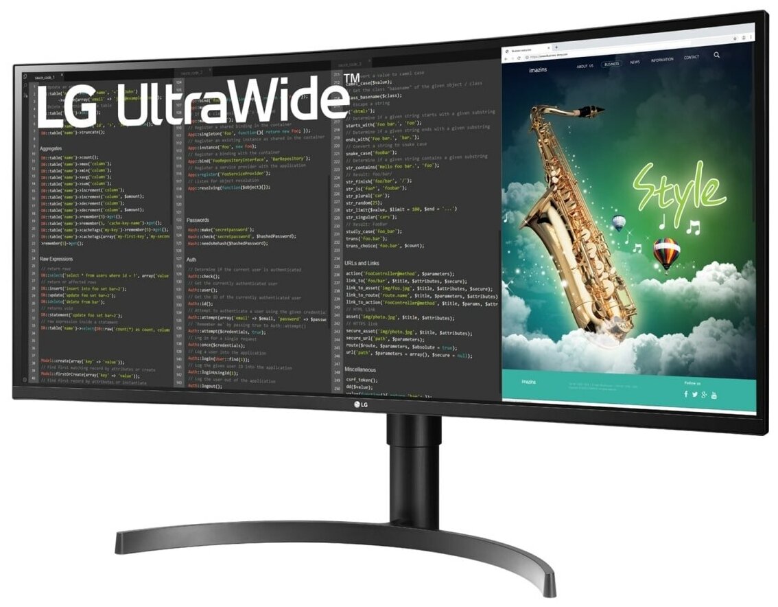 Монитор LG LCD 35" 35WN75C-B {VA 3440x1440 100Hz 5ms Curved 300cd 8bit 178/178 2500:1 5ms 2xHDMI2.0 DisplayPort1.4 FreeSync USB-C 2xUSB3.1 2x7W VESA} 35WN75C-B.ARUZ 35WN75C-B.ARUZ #6