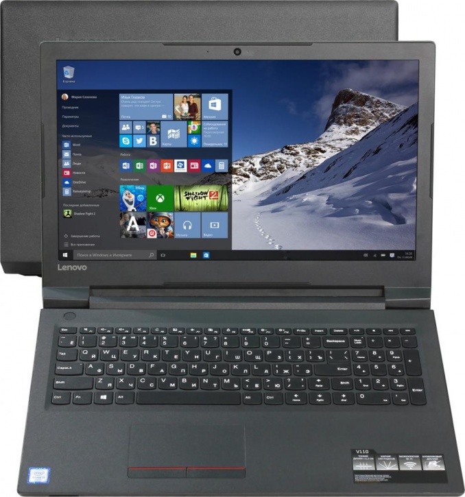 Ноутбук Lenovo V110-15ISK 15.6" HD, i5-6200U, 4Gb, 500Gb, DVD-RW, DOS, черный 80TL000NRK 80TL000NRK