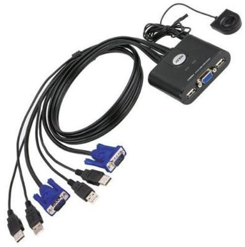 KVM переключатель ATEN CS22H 2-Port USB 4K HDMI Cable KVM Switch CS22H-AT CS22H-AT