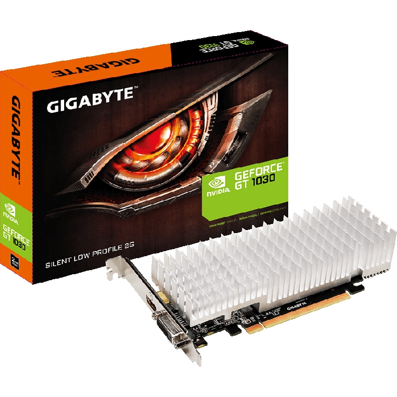 Видеокарта Gigabyte GeForce GT 1030 1252Mhz PCI-E 3.0 2048Mb 6008Mhz 64 bit DVI HDMI HDCP Silent Low Profile ( GV-N1030S GV-N1030SL-2GL GV-N1030SL-2GL
