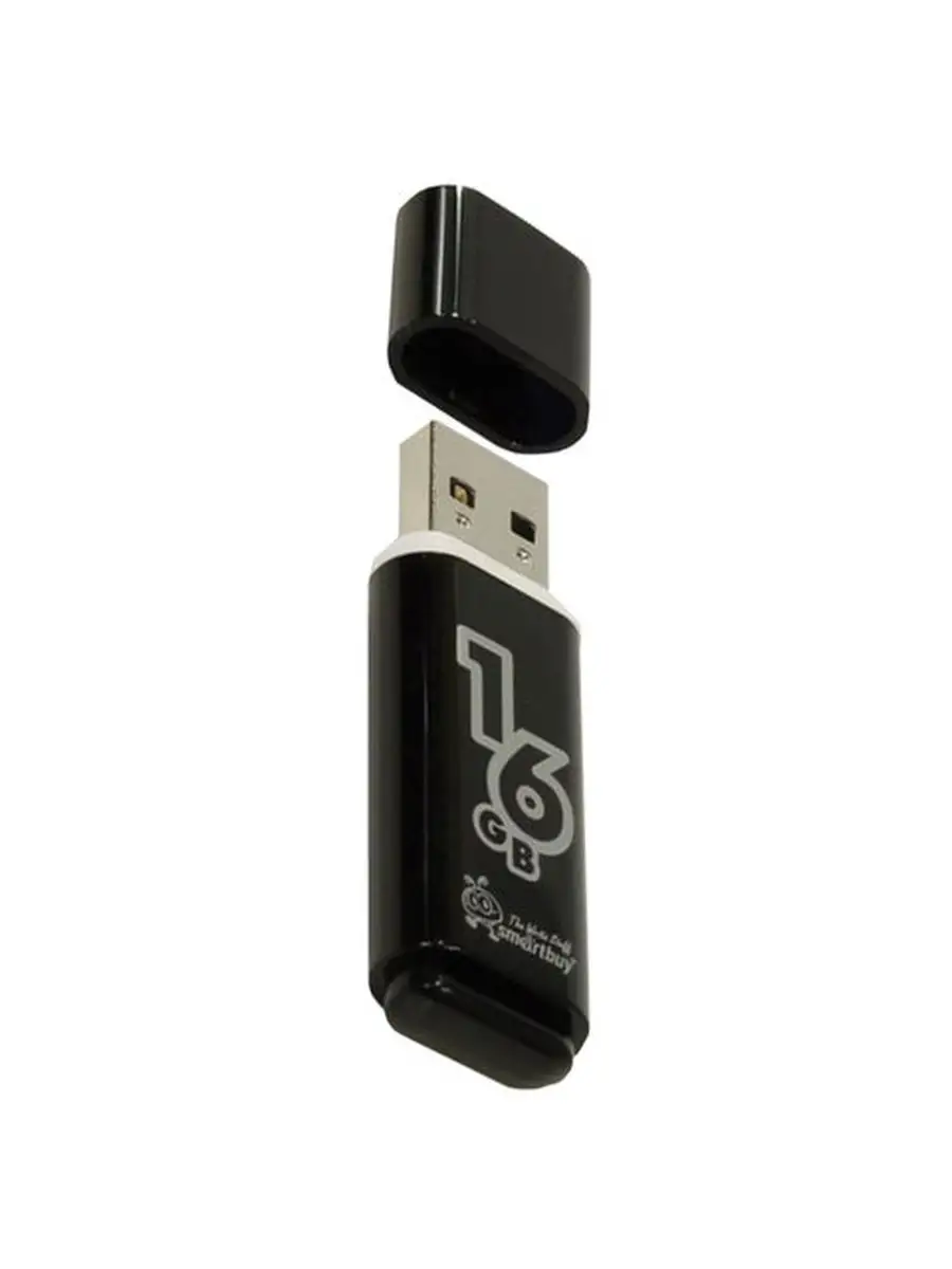 Флеш накопитель Smartbuy USB Drive 16Gb Glossy series Black SB16GBGS-K SB16GBGS-K