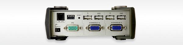 KVM переключатель ATEN VGA/SVGA+KBD+MOUSE USB, 2> 1 компьютер, без шнуров, (KVM=монитор100MHz+клав.+мышь) CS231C-AT-G CS231C-AT-G